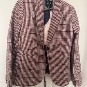 Boden wool pink and brown blazer